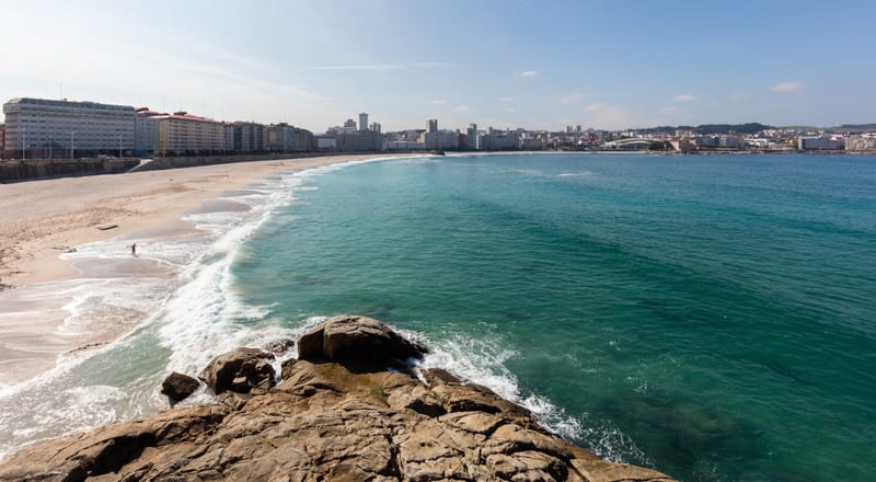 Family on Riazor beach, La Coruña
